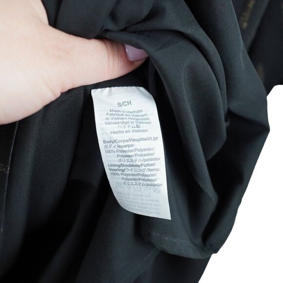 EUC Madewell Black Metallic Jacquard Faux-Wrap Tiered Mini Dress Small - Picture 12 of 12